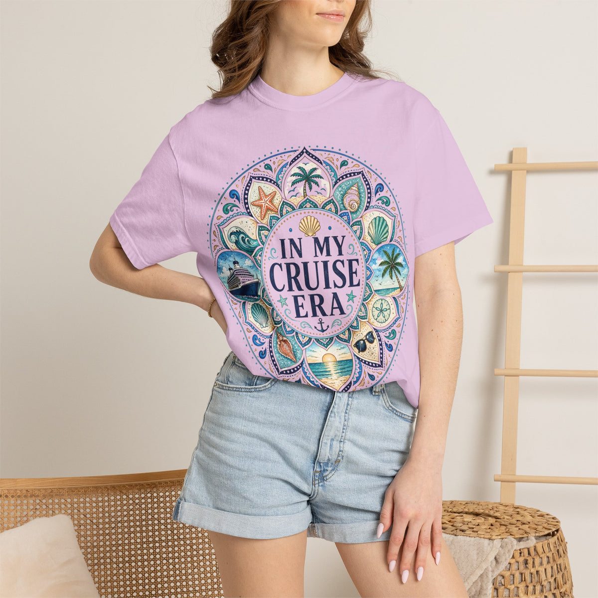 In My Cruise Era T-shirt | Nautical Mandala, Palm Trees, Seashells