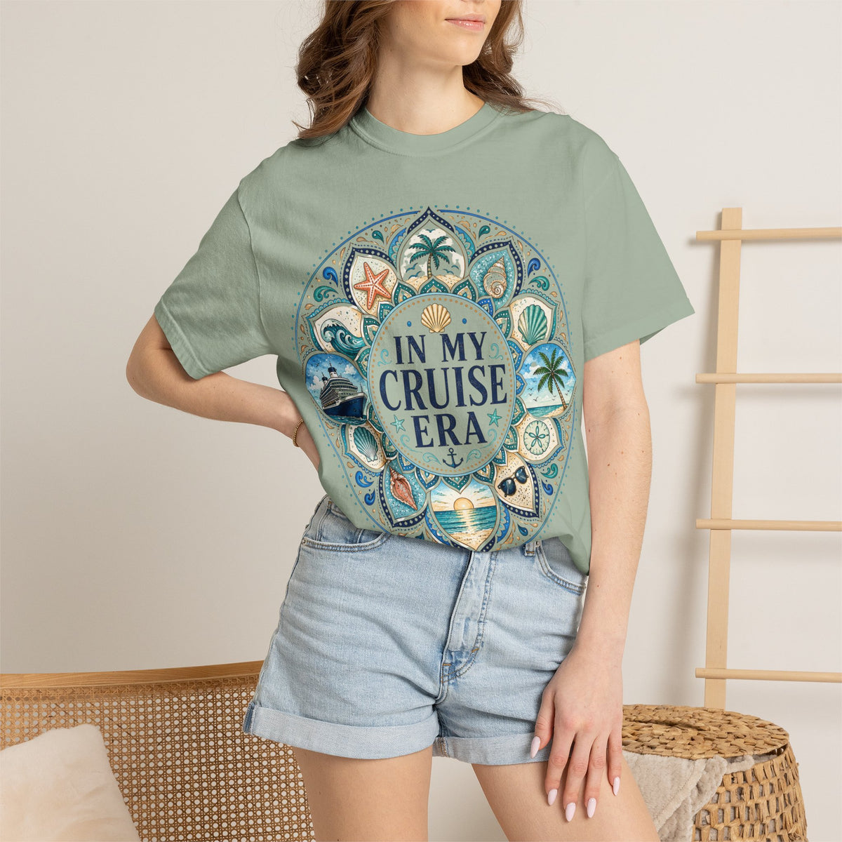 In My Cruise Era T-shirt | Nautical Mandala, Palm Trees, Seashells