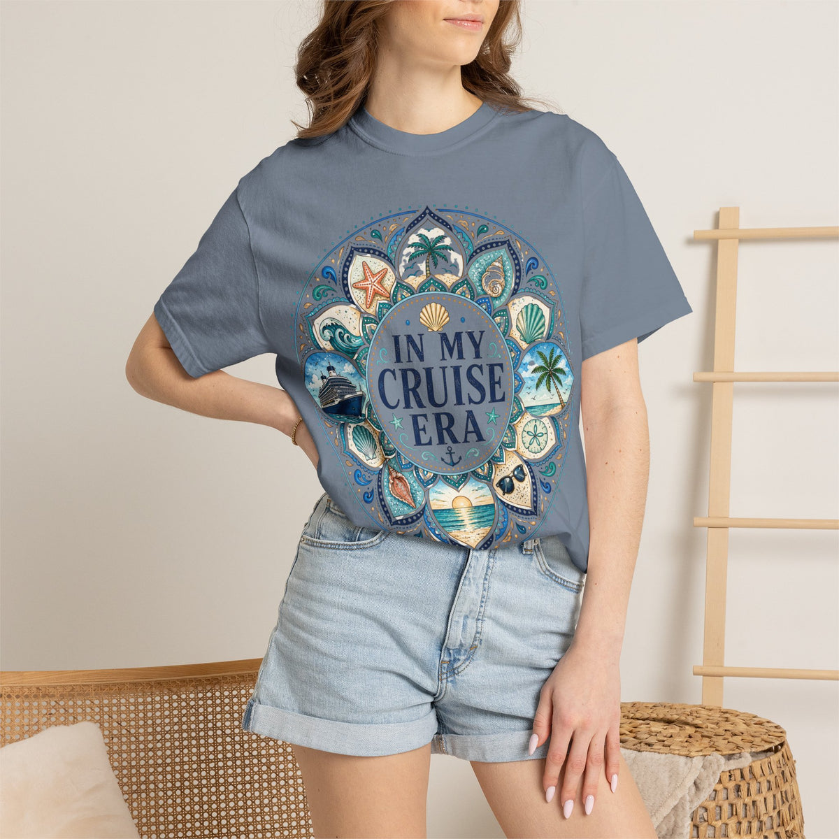 In My Cruise Era T-shirt | Nautical Mandala, Palm Trees, Seashells