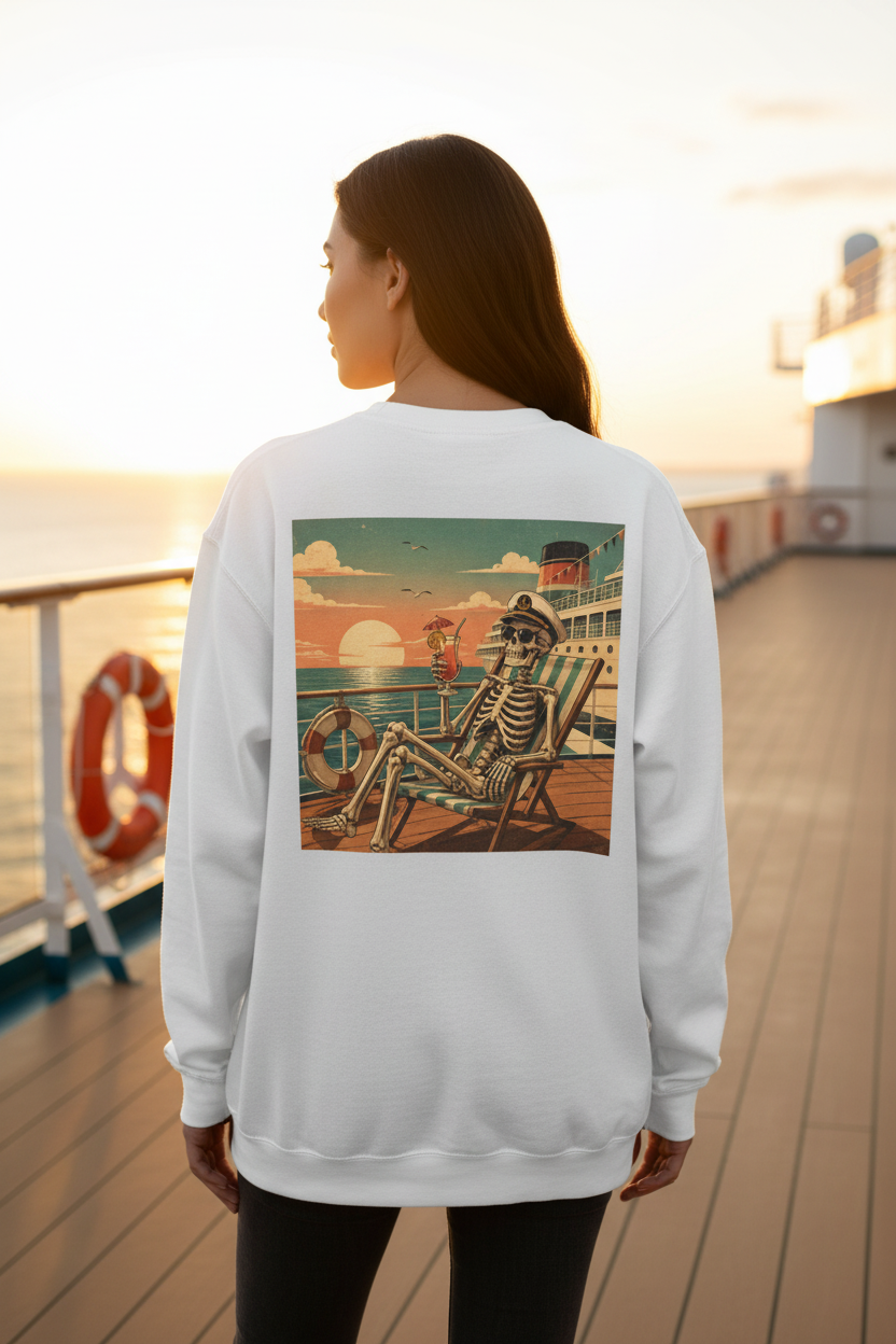 Cruise Away Sweatshirt Skeleton Back Lifestyle Shot