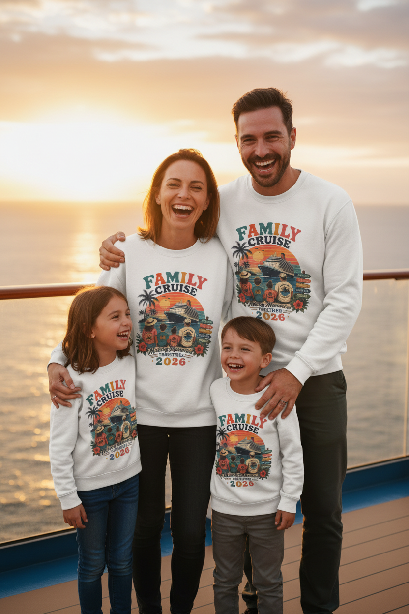 Family Cruise 2026 Sweatshirt Lifestyle Shot
