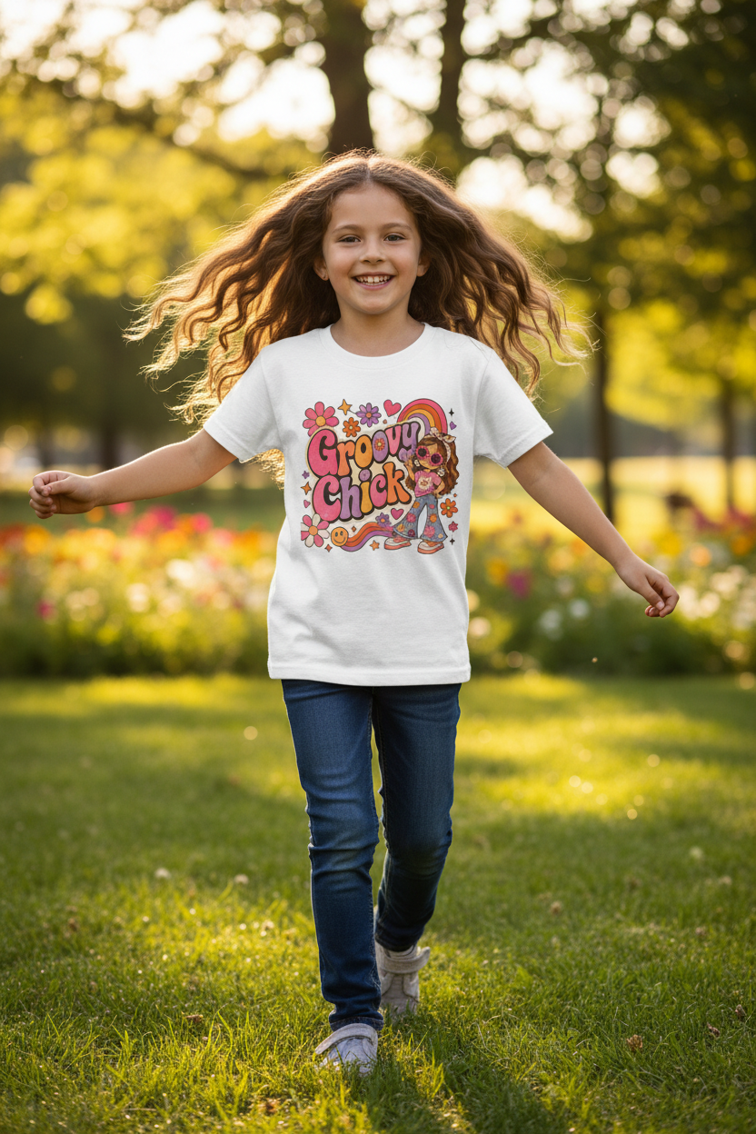 Groovy Chick Youth Tee Lifestyle