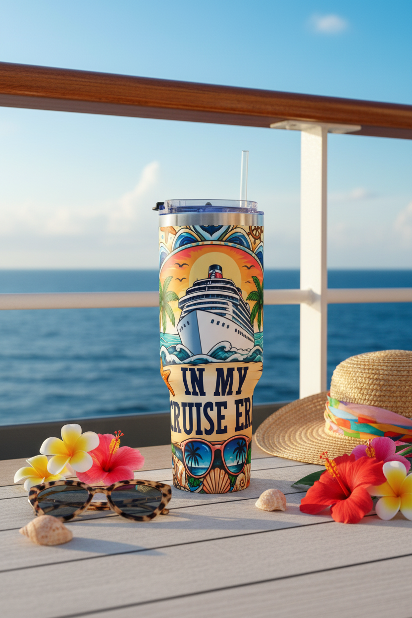 In My Cruise Era Tumbler Lifestyle Shot