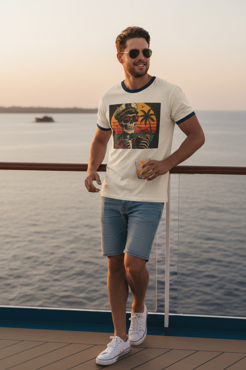 Skeleton Captain Ringer Tee Lifestyle